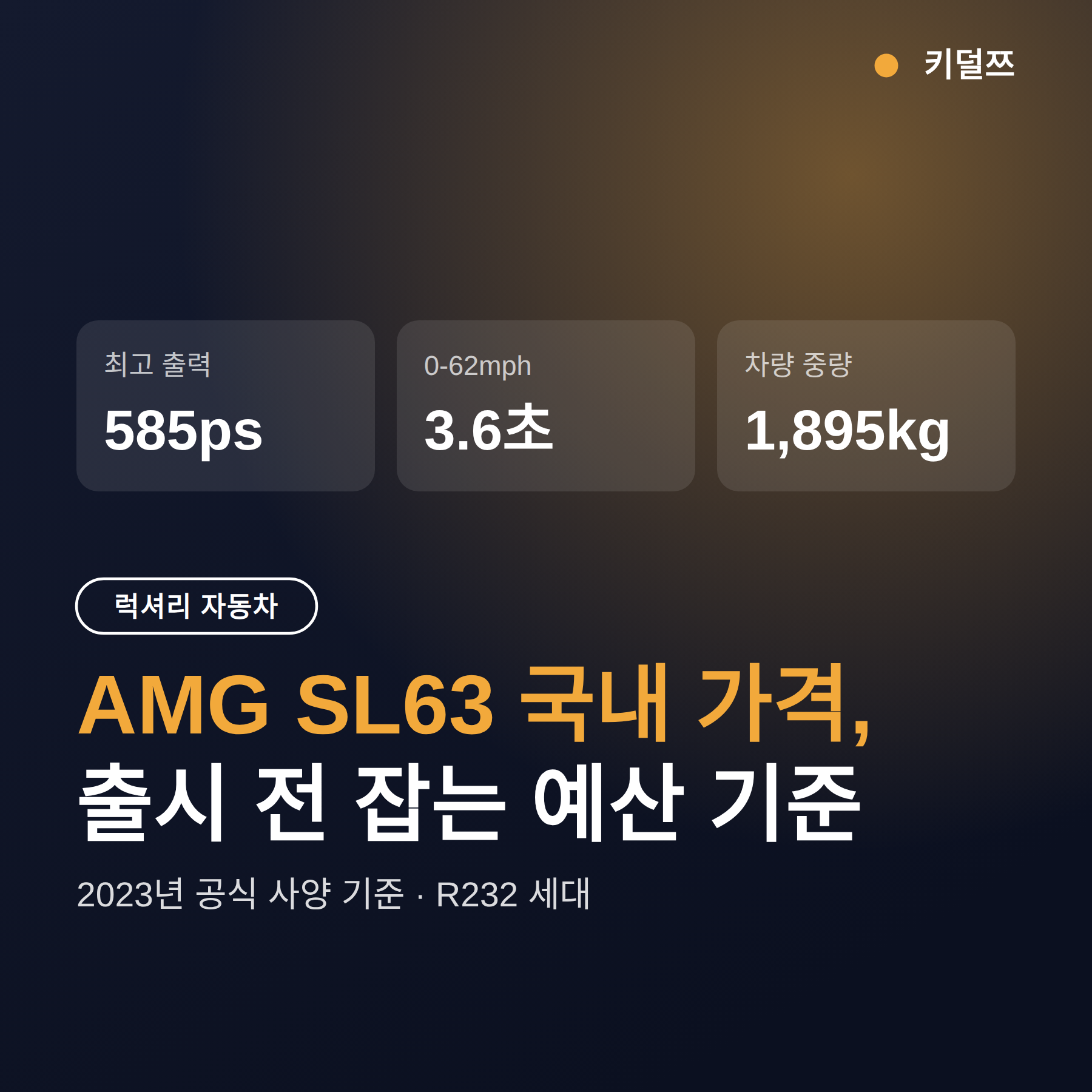 AMG SL63 국내 가격, 1억 7천대로 출발하나 — 577마력 V8 사전 체크