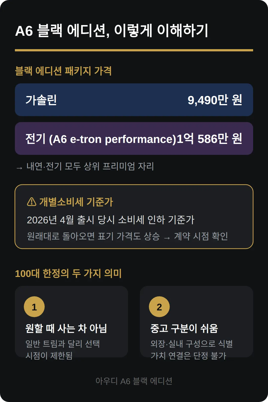 개별소비세와 100대 한정의 의미