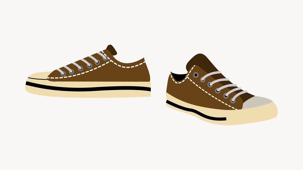 Brown canvas sneakers illustration — 독일군 스니커즈 세탁 5단계 — 물에 그냥 담그면 안 되는 이유