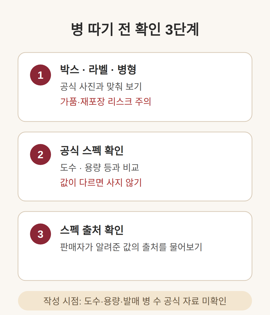 병 따기 전에 확인할 것
