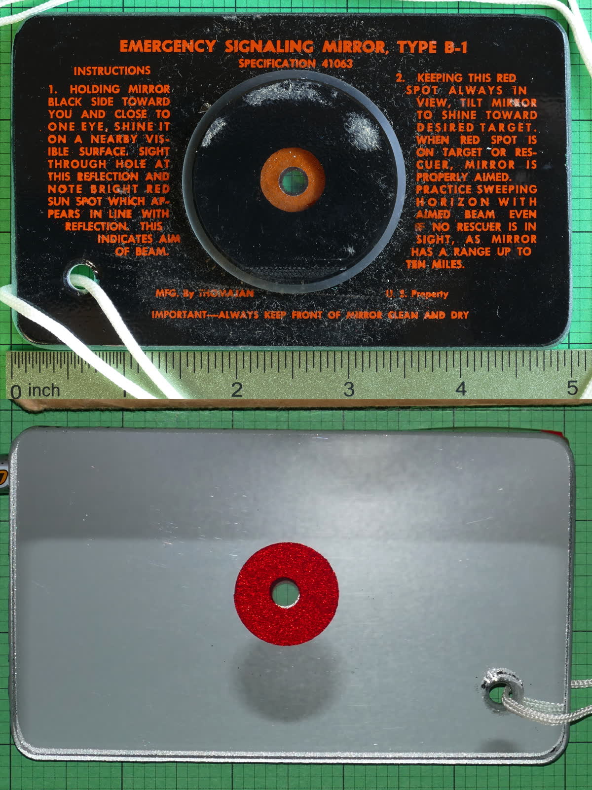Signaling Mirror B-1 USAF Spec 41063 — 발표에서 공개된 것과 아직 공개되지 않은 것
