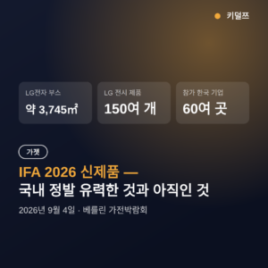 IFA 2026 신제품 총정리 — LG·삼성 발표 가운데 취미 기기만 골라봤다