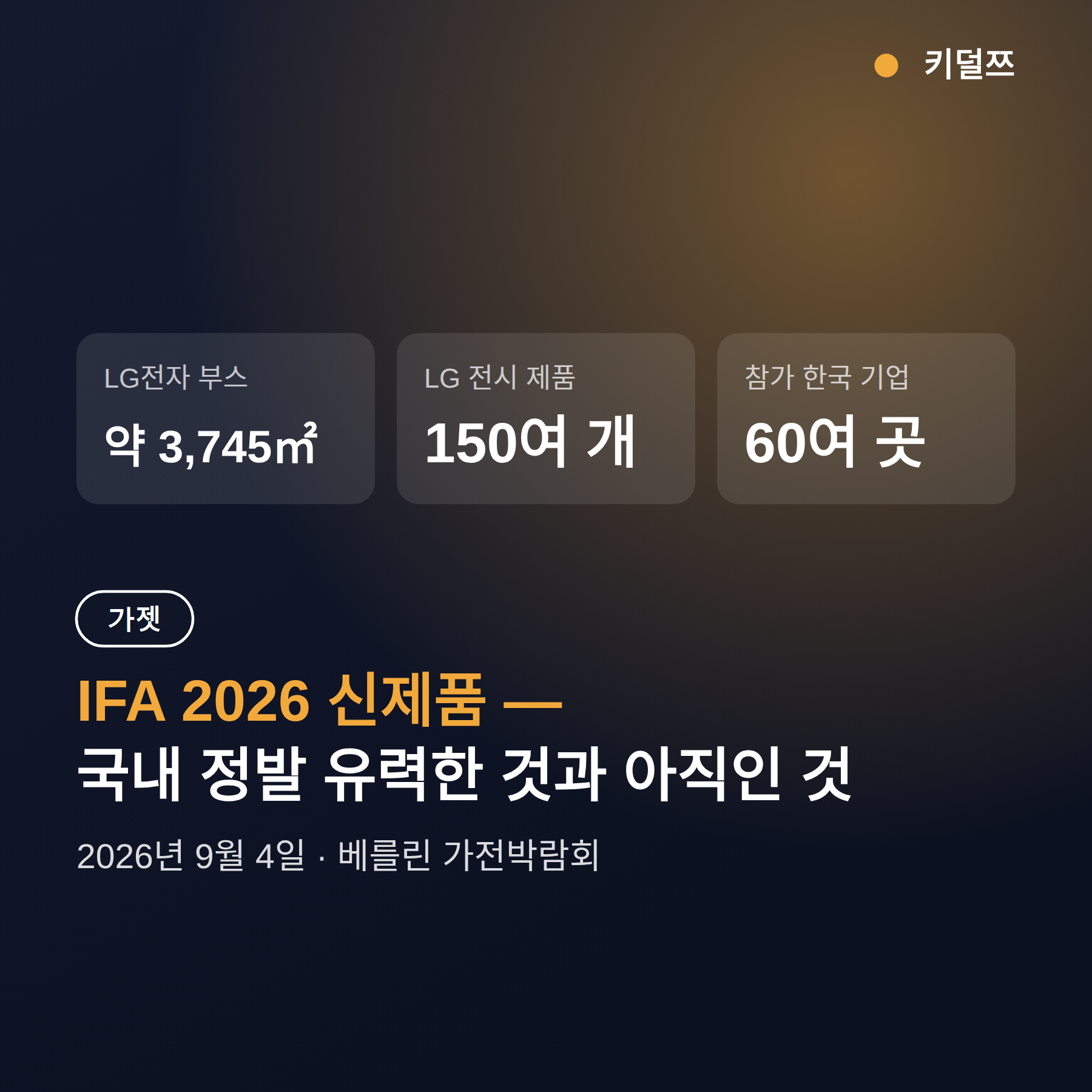 IFA 2026 신제품 총정리 — LG·삼성 발표 가운데 취미 기기만 골라봤다