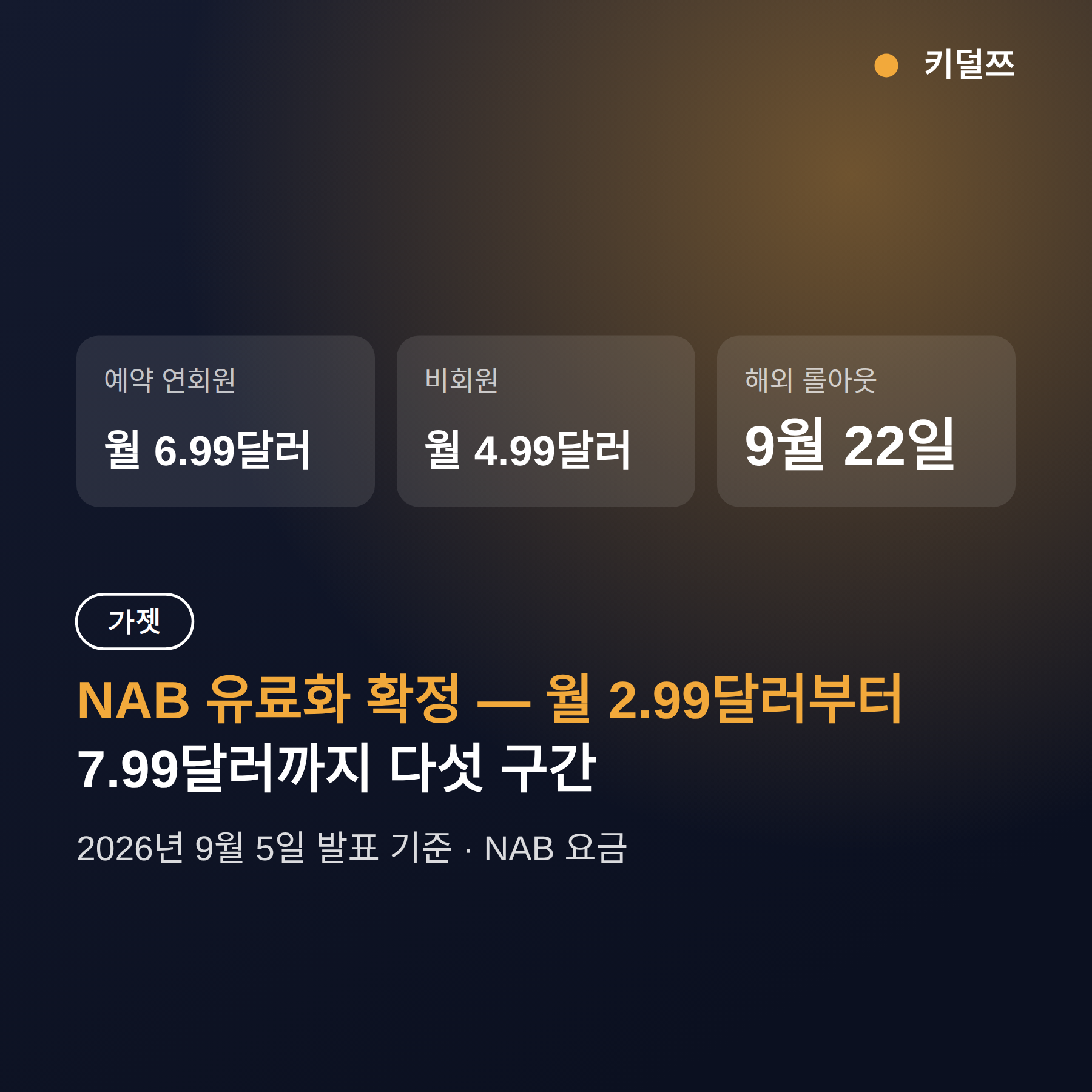 NAB 유료화 가격 확정 — 예약자·비회원 요금 차이 정리