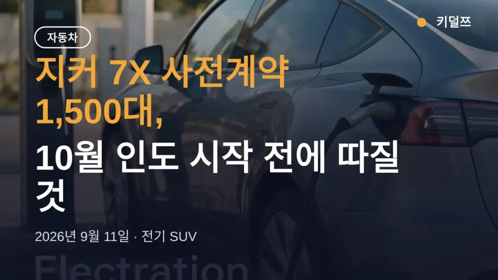 지커 7X 인도 시기, 10월 확정 — 사전계약 1,500대 속도감