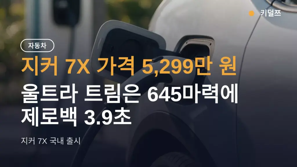 지커 7X 가격 5,299만 원 — 울트라 트림은 645마력에 제로백 3.9초