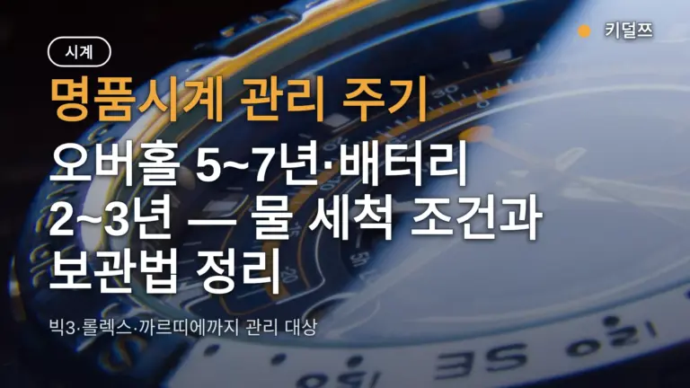 명품시계 관리 주기, 오버홀 5~7년·배터리 2~3년 — 물 세척 조건과 보관법 정리